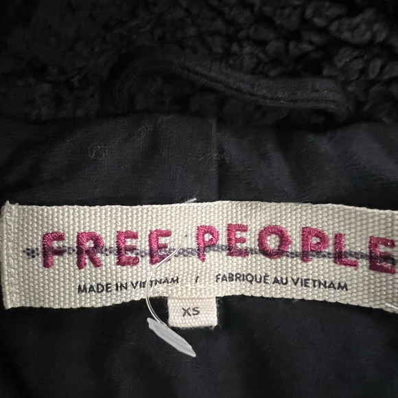 Free People Junie Teddy Jacket in Black XS oversized fleece coat new - Picture 4 of 7